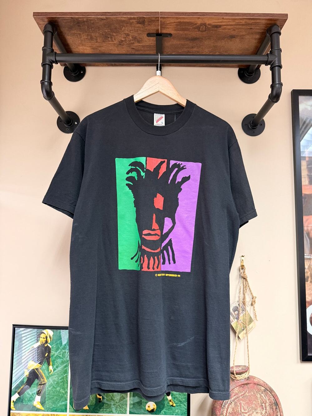 1994 Upchurch Abstract Art Vintage Jerzees Basquiat Tee Shirt Warhol Portrait